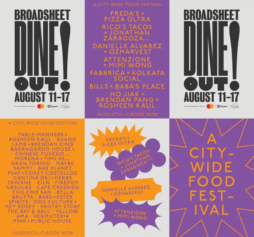 Broadsheet Dine Out Festival Sydney Street Poster Billboard
