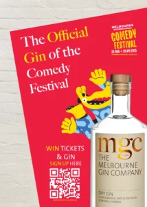 Melbourne Gin Company Melbourne International Comedy Festival promo poster