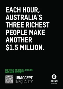 Oxfam Australia street poster unaccept inequality street poster