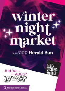 Winter Night Market QVM poster